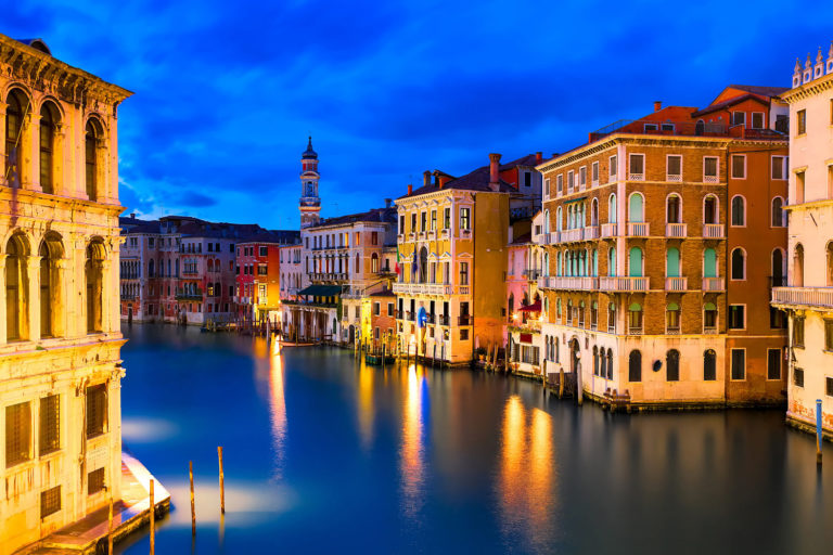 Venice, Italy - The Grand Canal During the Blue Hour
