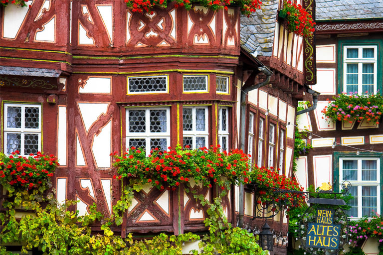 Bacharach, Germany - Half-timbered Architecture in the Centre of the Town