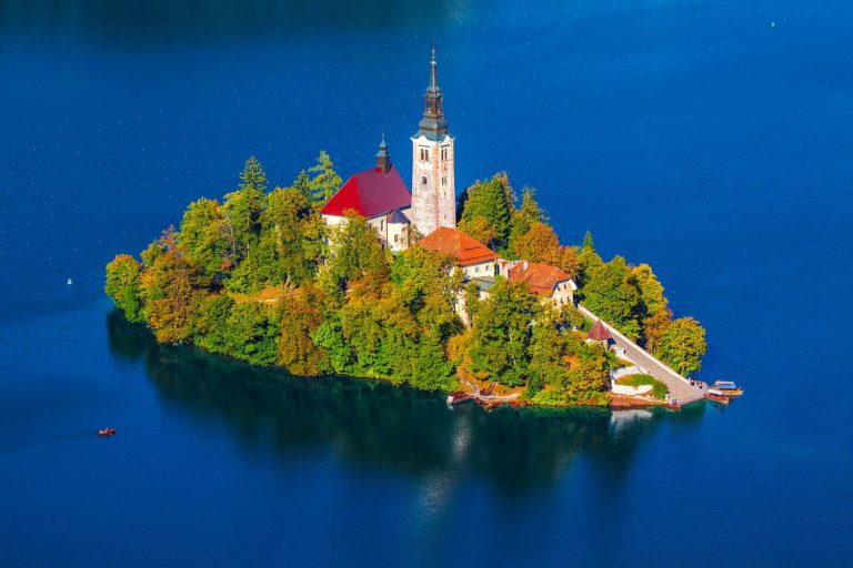 The Island in Lake Bled in Slovenia