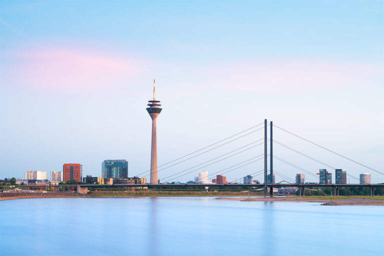 Düsseldorf, Germany - The City Skyline and the Rhine River
