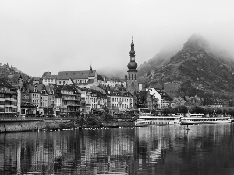 Mist over the town of Cochem in Rhineland-Palatinate, Germany