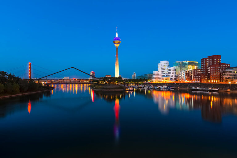 Düsseldorf, Germany - City Skyline at Night